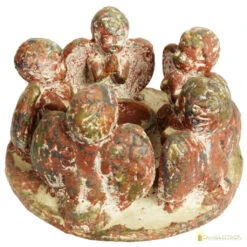 Pottery Circle Of Angels Tea Light Candle Holder