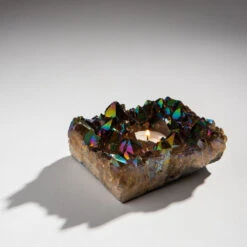 Rainbow Aura Amethyst Tea Light Candle Holder