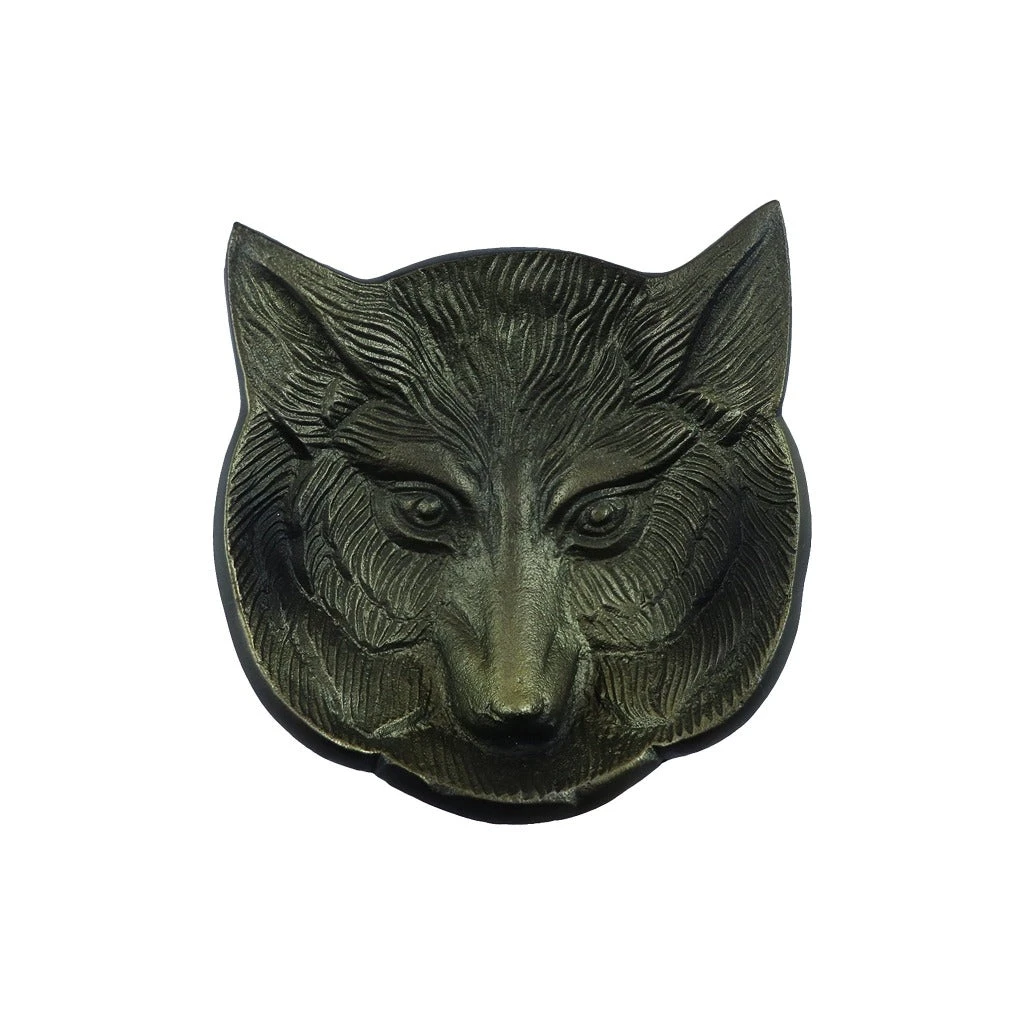 Antique Metal Fox Candle Tray 3 Antique Metal Fox Candle Tray