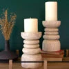 Lou Wood Pillar Candle Holder 1 Lou Wood Pillar Candle Holder -Household Items Sale CLAN1147 1