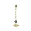 Hammered Brass & Amethyst Taper Candle Holder -Household Items Sale GOld hammered111