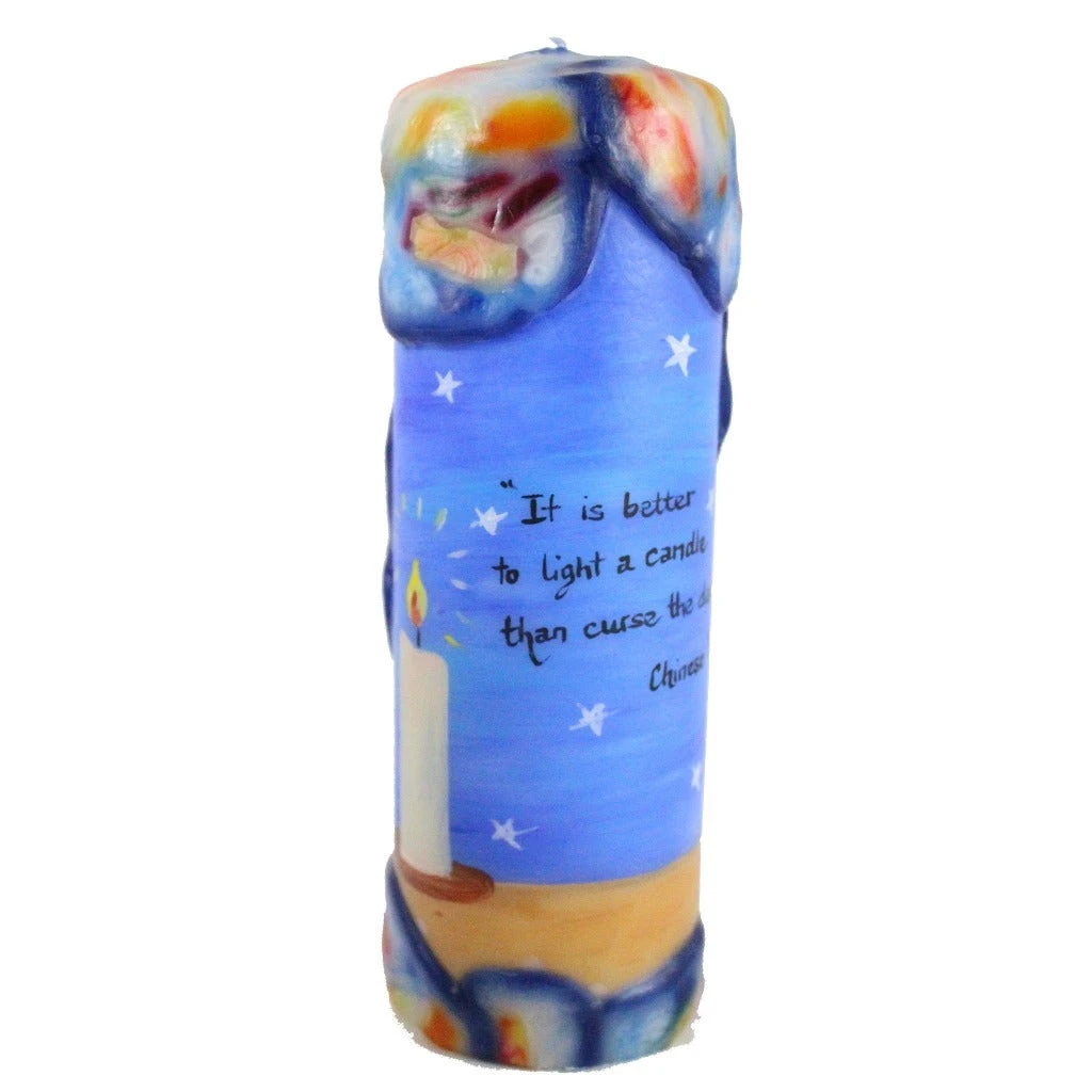 Quote Pillar Candle - "It Is Better To Light A Candle Than Curse The Darkness" Chinese Proverb 4 Quote Pillar Candle - "It Is Better To Light A Candle Than Curse The Darkness" Chinese Proverb - Image 2