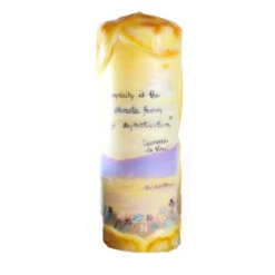 Quote Pillar Candle - "Simplicity Is The Ultimate Sophistication" Leonardo Da Vinci