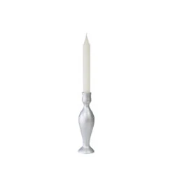 Matsu Silvered Wood Taper Candle Holder