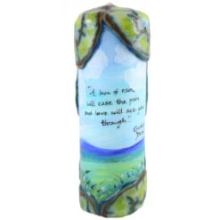 Quote Pillar Candle - "A Box Of Rain Will Ease The Pain And Love Will See You Through" Grateful Dead