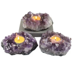 Amethyst Tea Light Candle Holder -Household Items Sale amethyst holders social
