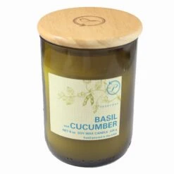 Paddywax Eco Recycled Glass Scented Jar Candle -Household Items Sale basil cucumber recycled