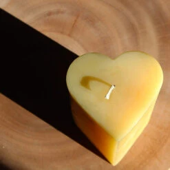 Beeswax Heart Pillar Candle