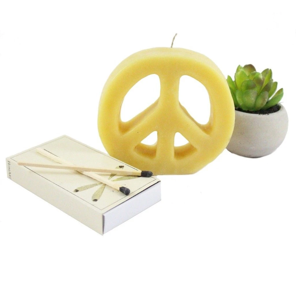 Beeswax Peace Sign Candle 6 Beeswax Peace Sign Candle - Image 4