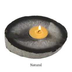 Agate Tea Light Candle Holder -Household Items Sale black natural agate holder