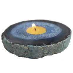 Agate Tea Light Candle Holder -Household Items Sale blue agate