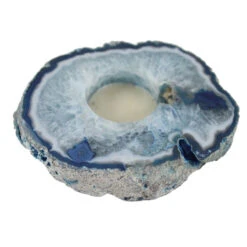 Agate Tea Light Candle Holder -Household Items Sale blue agate holder 3