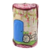 Painted Pillar Candle - Blue Door With Bike -Household Items Sale blue door and bike