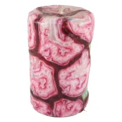 Painted Pillar Candle - Blue Door With Bike -Household Items Sale blue door and bike candle 3