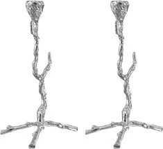 Silver Branch Taper Candle Holder 6 Silver Branch Taper Candle Holder - Image 4