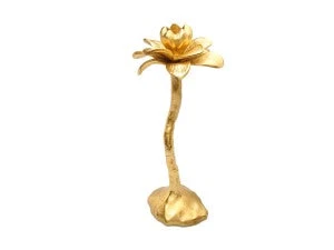 Brass Flower Taper Candle Holder 3 Brass Flower Taper Candle Holder