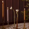 Glass Raywood Taper Candle Holder -Household Items Sale budvase