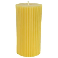 Beeswax Fluted Pillar Candle -Household Items Sale candlestock beeswax fluted pillar candle 3x6 6268
