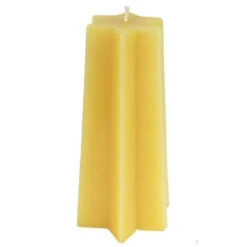 Beeswax Tapered Star Pillar Candle - 6 Point