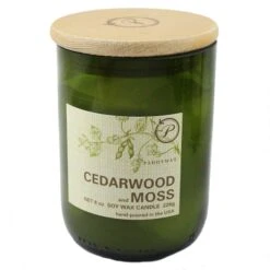 Paddywax Eco Recycled Glass Scented Jar Candle -Household Items Sale cedarwood moss