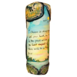 Quote Pillar Candle - "Chance Is Always Powerful. Let Your Hook Be Always Cast; In The Pool Where You Lease Expect It, There Will Be Fish." Ovid