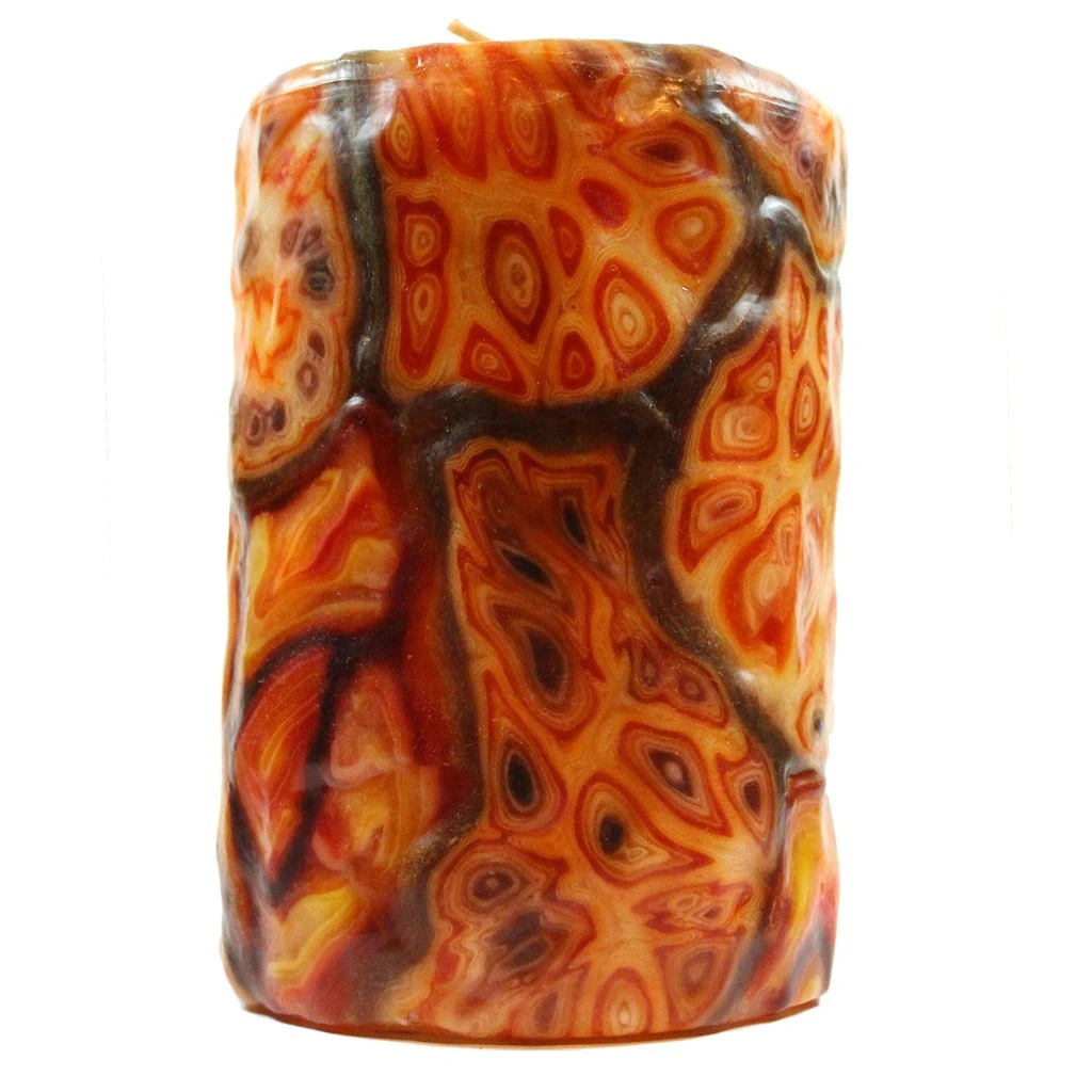 Painted Silhouette Pillar - Children With Fall Leaves 4 Painted Silhouette Pillar - Children With Fall Leaves - Image 2