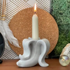 Concrete Banana Taper Candle Holder