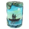 Painted Silhouette Pillar - Couple Fishing