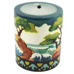 Medium Inlay Pillar Candle -Household Items Sale cypress inlay pillar candle