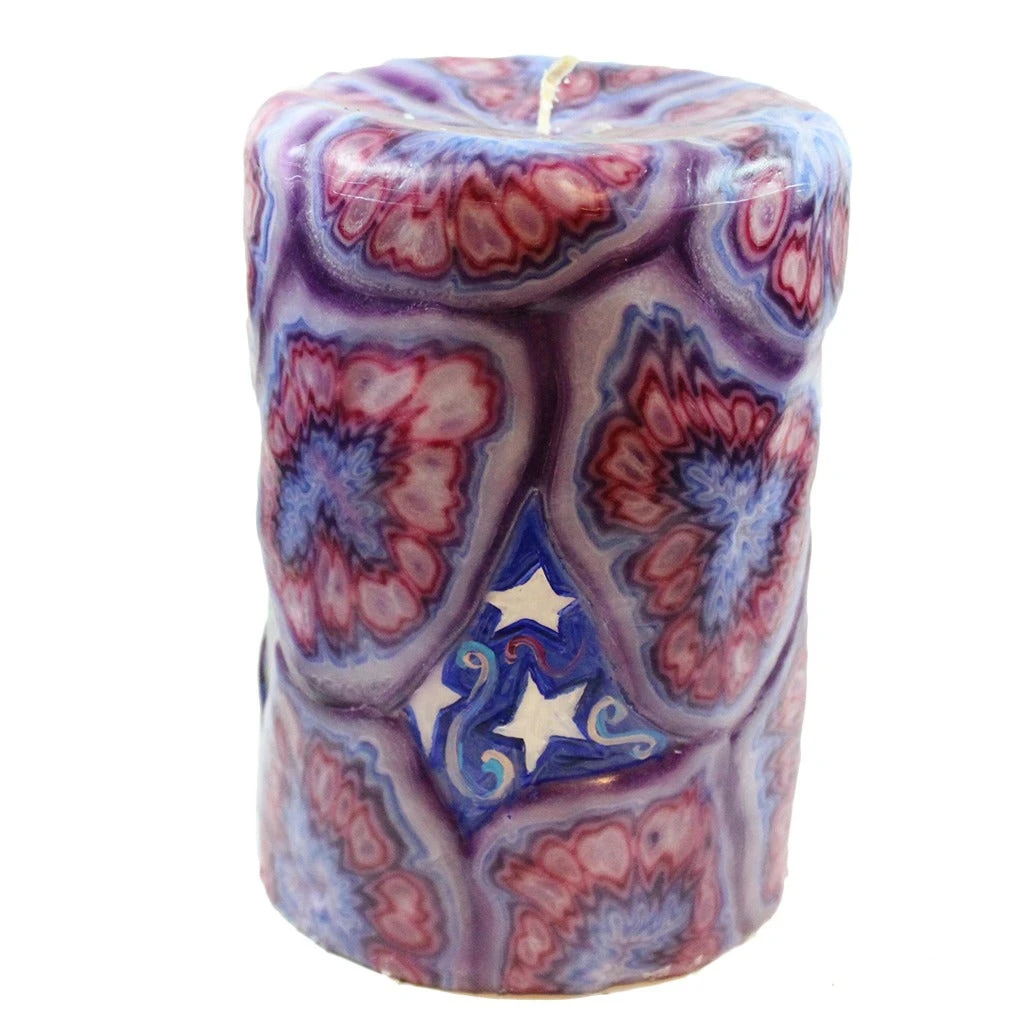 Painted Veneer Pillar Candle - Two Dragonflies And The Moon 4 Painted Veneer Pillar Candle - Two Dragonflies And The Moon - Image 2