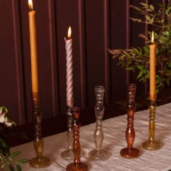 Glass Raywood Taper Candle Holder -Household Items Sale dsnaf