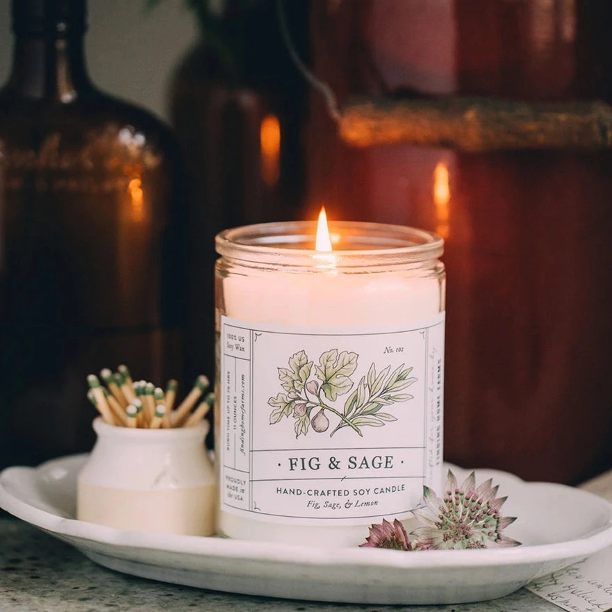 Fig And Sage Scented Soy Wax Candle 3 Fig And Sage Scented Soy Wax Candle