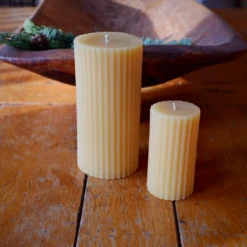 Beeswax Fluted Pillar Candle