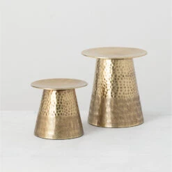 Golden Metal Pillar Candle Holders -Household Items Sale godle