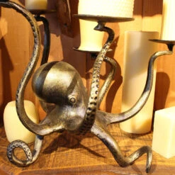 Metal Octopus Pillar Candle Holder 13 Metal Octopus Pillar Candle Holder -Household Items Sale gold octopus pillar holder 789800