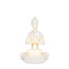 Abbott White Porcelain Yoga Woman Tea Light Candle Holder 1 Abbott White Porcelain Yoga Woman Tea Light Candle Holder -Household Items Sale hands up