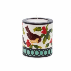 Medium Inlay Pillar Candle -Household Items Sale hollymedweb