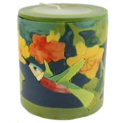 Small Inlay Pillar Candle -Household Items Sale humming bird small inlay pillar real