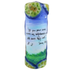 Quote Pillar Candle - "If You Pour Some Music On Whatever's Wrong, It'll Sure Help Out" Levon Helm