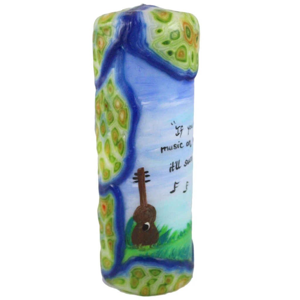 Quote Pillar Candle - "If You Pour Some Music On Whatever's Wrong, It'll Sure Help Out" Levon Helm 4 Quote Pillar Candle - "If You Pour Some Music On Whatever's Wrong, It'll Sure Help Out" Levon Helm - Image 2
