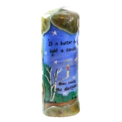 Quote Pillar Candle - "It Is Better To Light A Candle Than Curse The Darkness" Chinese Proverb