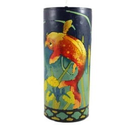 Large Inlay Pillar Candle -Household Items Sale koi fish inlay pillar candle