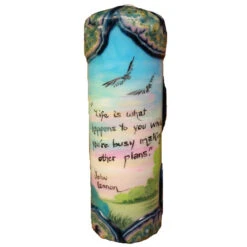 Quote Pillar Candle - "Life Is What Happens To You, While You're Busy Making Other Plans" John Lennon