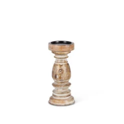 Mango Wood Pillar Candle Holder
