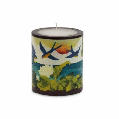 Medium Inlay Pillar Candle -Household Items Sale medium swallow web