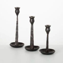 Sleek Cast Iron Taper Candle Holder