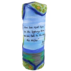 Quote Pillar Candle - "Mona Lisa Musta Had The Highway Blues, You Can Tell By The Way She Smiles" Bob Dylan