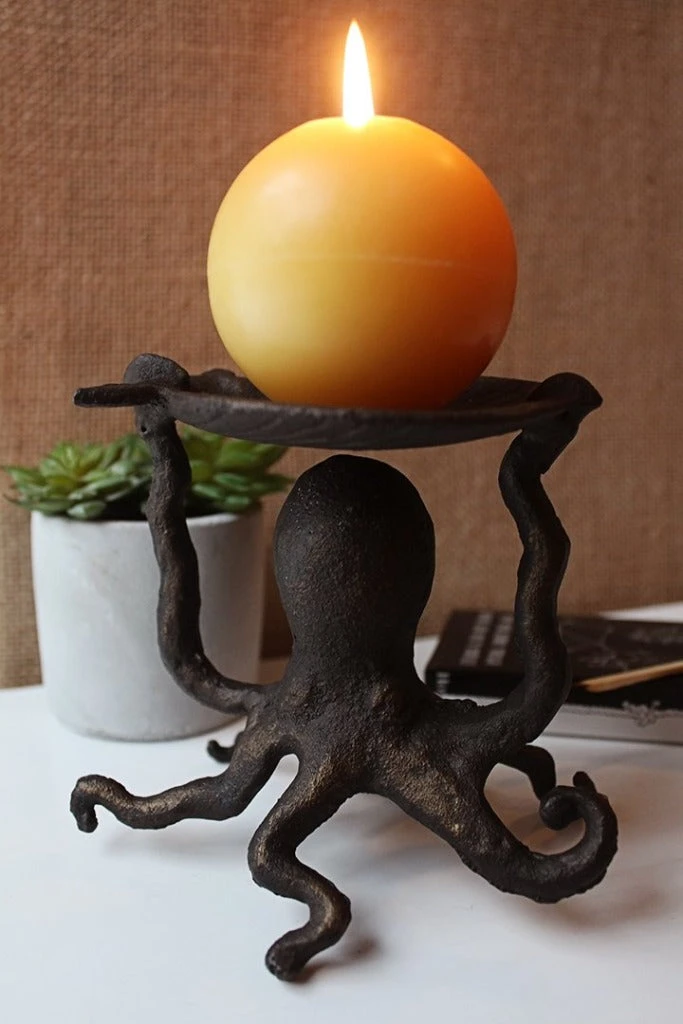 Metal Octopus Pillar Candle Holder 3 Metal Octopus Pillar Candle Holder