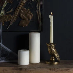 Household Items Sale 18 Cast Aluminum Owl Taper Candle Holder