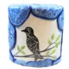 Painted Oval Candle - Black Bird On Branch -Household Items Sale painted oval with bird candle